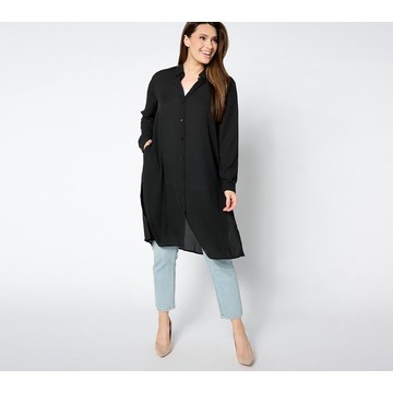 Susan Graver Every Day Regular Woven Georgette A-line Duster