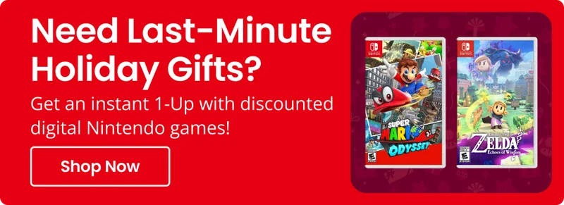 Need Last-Minute Holiday Gifts? | Get an instant 1-up with discounted digital Nintendo Games! | Shop Now