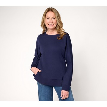 Belle by Kim Gravel French Terry Topstitched Double Vent Top