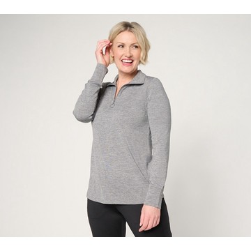 Denim & Co. Active Cool to the Touch Half Zip Top