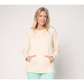 Denim & Co. Active French Terry Raglan Sleeve Mixed Media Top