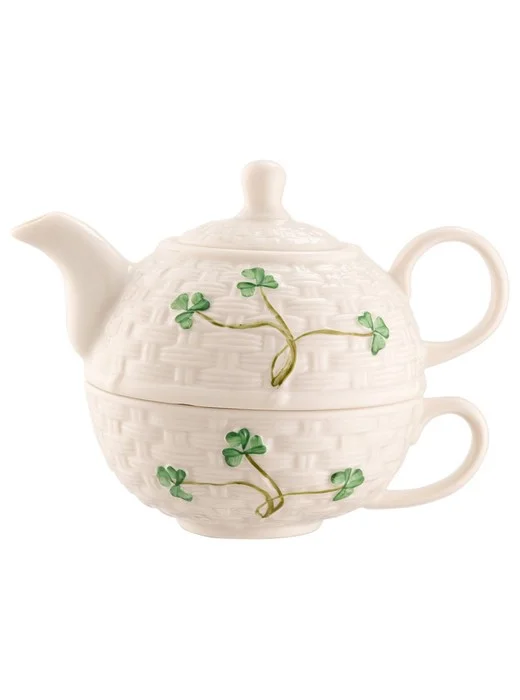 Belleek Pottery Classic Shamrock Tea for One