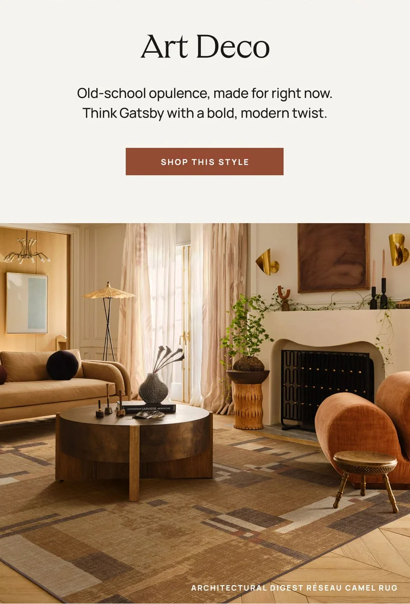 Architectural Digest Reseau Camel Rug