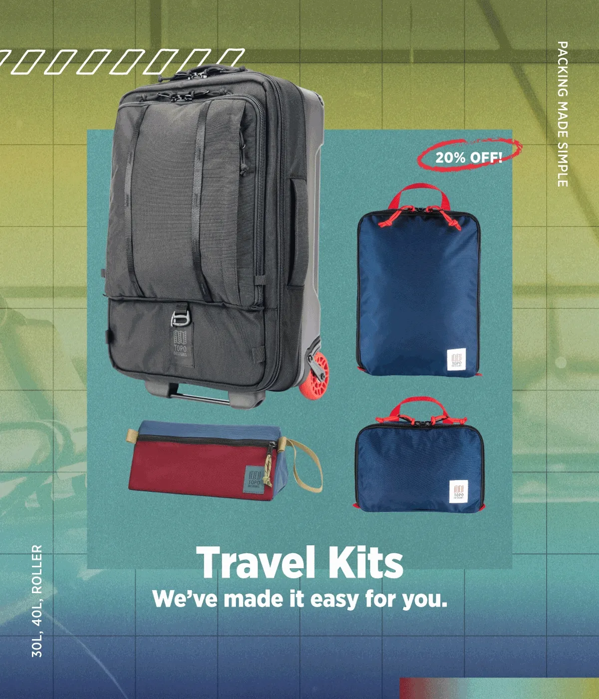 Travel Kits, 20% Off