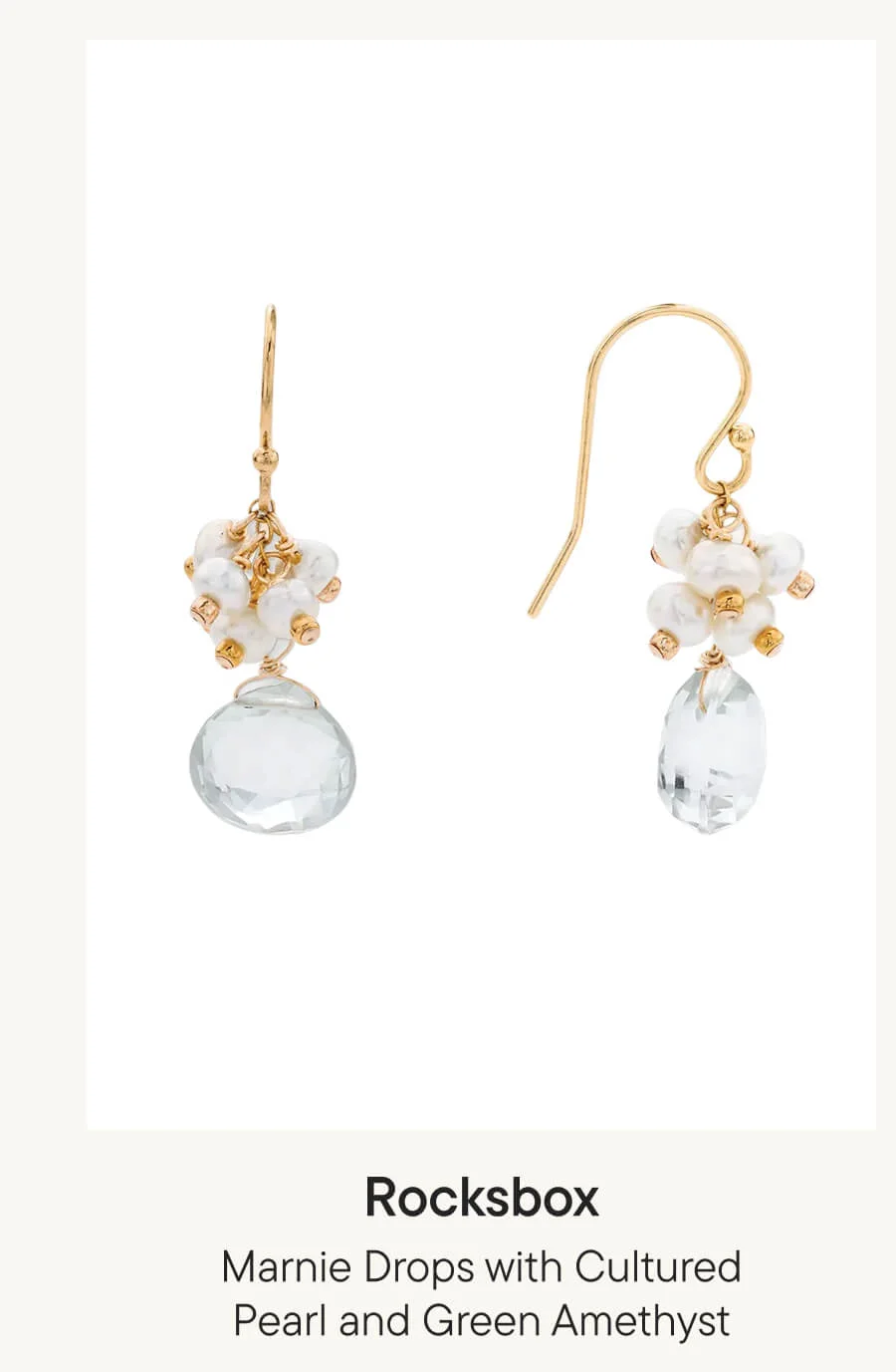 Marnie Drops with Cultured Pearl and Green Amethyst
