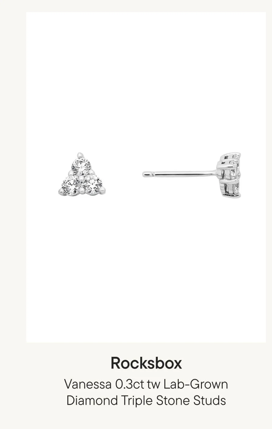 Vanessa 0.3ct tw Lab-Grown Diamond Triple Stone Studs