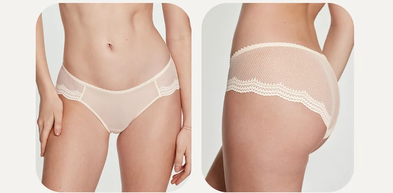 Signature Lace Bikini Ecru from the Front & from the Back