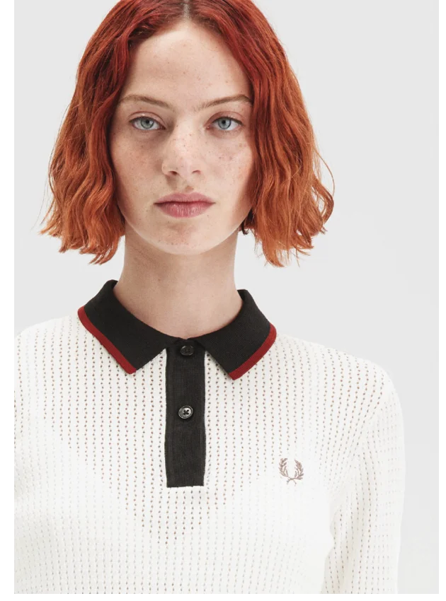 Pointelle Knitted Polo Shirt