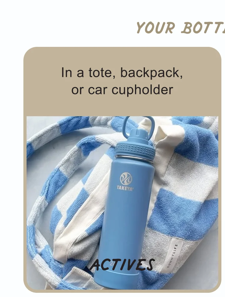 Your Bottle Lives… | In a tote, backpack, or car cupholder | Actives