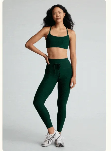 Spacedye Go Pocket Midi Legging in Dark Spruce Heather