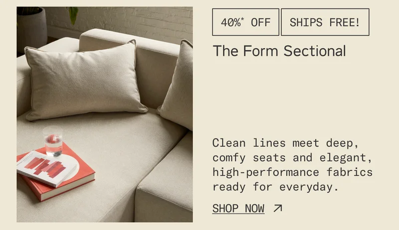 40% off & Free Shipping on The Form Sectional