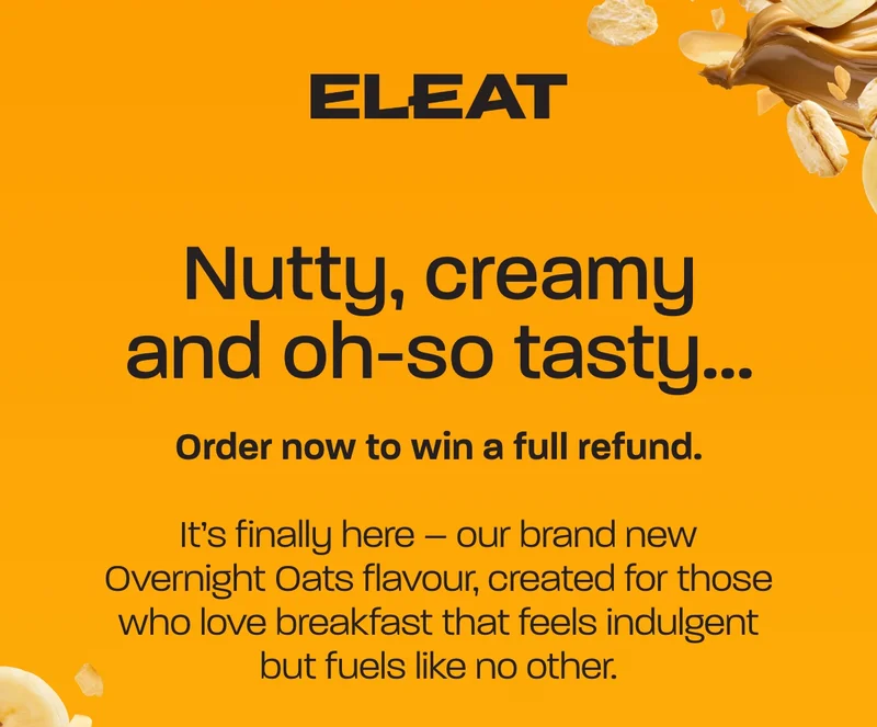 Nutty, creamy and oh-so tasty.. Order now to win a full refund. It’s finally here – our brand new Overnight Oats flavour, created for those who love breakfast that feels indulgent but fuels like no other.