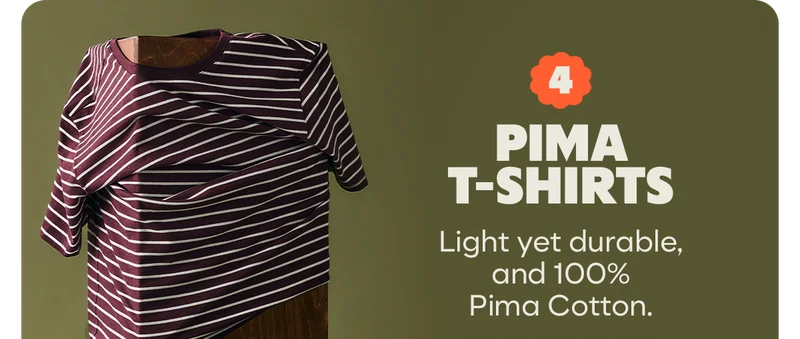 PIMA T-SHIRTS | Light yet durable, and 100% Pima Cotton.