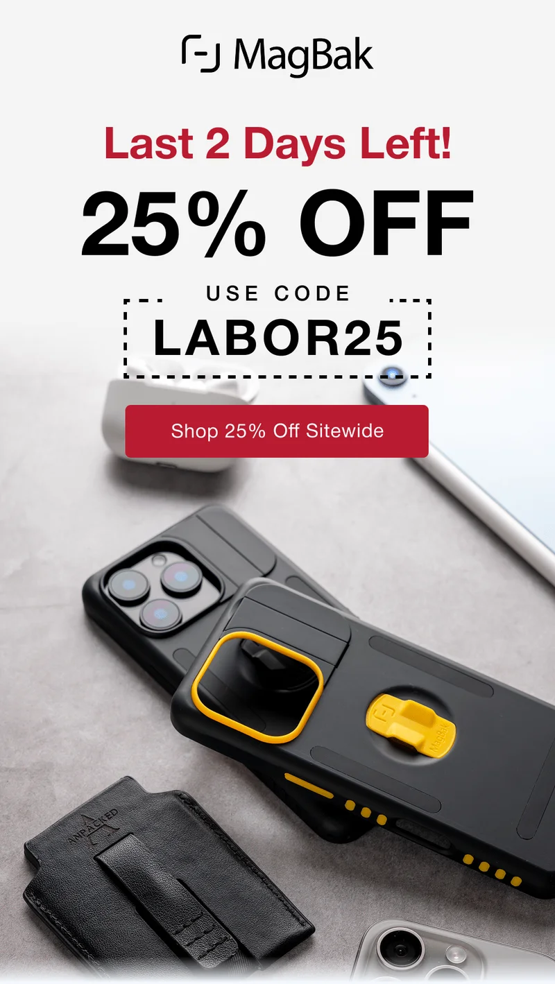 Last 2 Days Left! 25% off. Use code LABOR25. Why 100,000+ Customers Swear by MagBak: