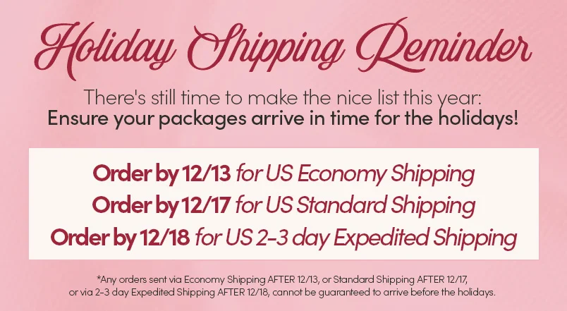 Holiday Shipping Reminder
