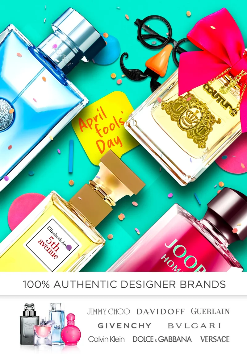 Bright confetti is scattered around favorite fragrances during April Fools' Day deals