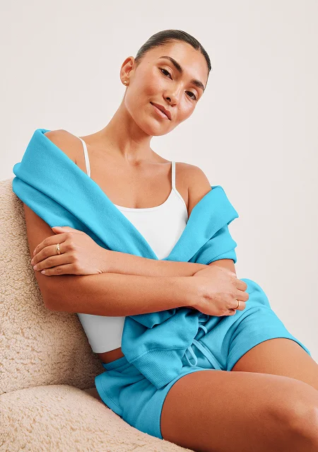 LuxeFleece Sweat Short in Surfer Blue