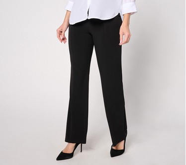 Susan Graver Petite Modern Essentials Liquid Knit Boot-Cut Pants