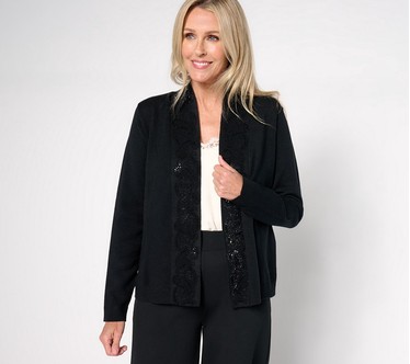 Susan Graver Occasions Embellished Sweater Cardigan