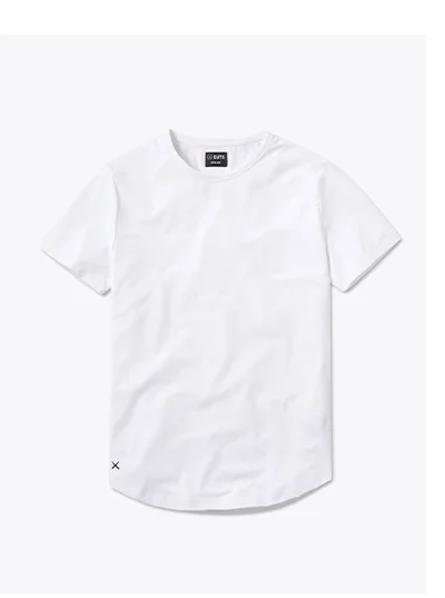 White AO Curve-Hem Tee