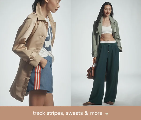 track stripes, sweats & more