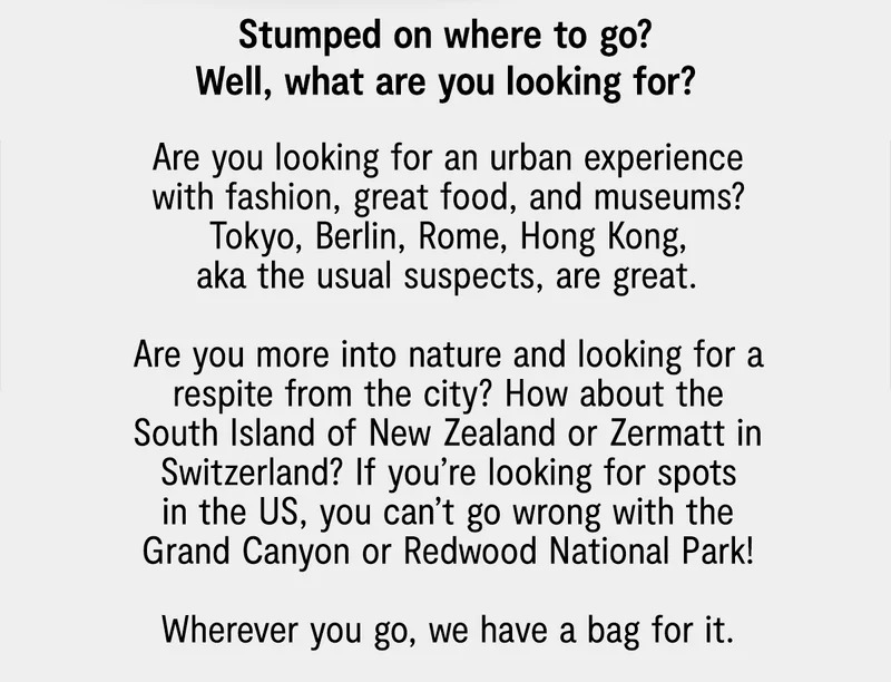 3.11 - Destination Ideas For Your Travels