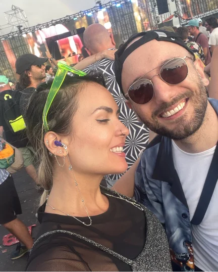 A couple wearing Loops