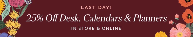 25% Off Desk, Calendars & Planners