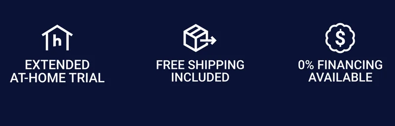 Extended at-home trial. Free shipping included. 0% financing available