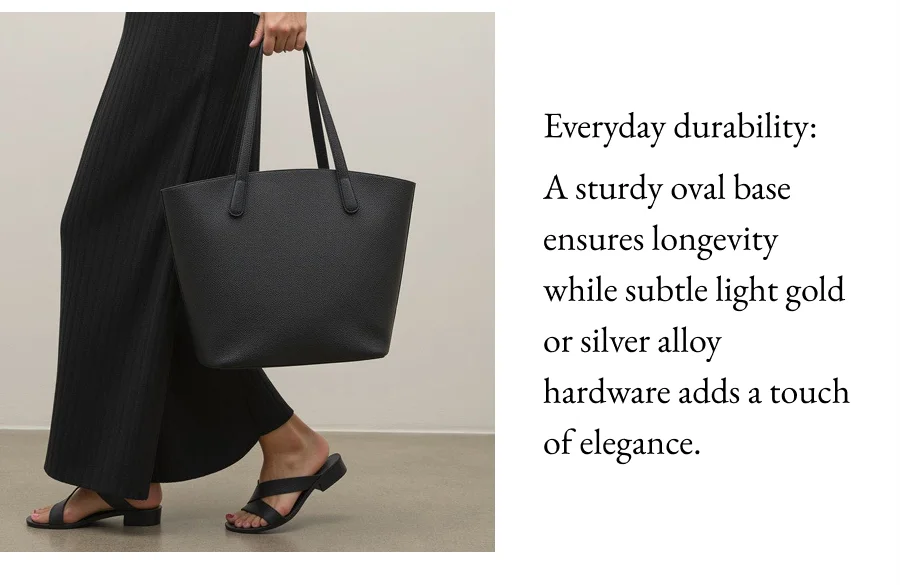 Everyday durability:  A sturdy oval base ensures longevity while subtle light gold or silver alloy hardware adds a touch of elegance.