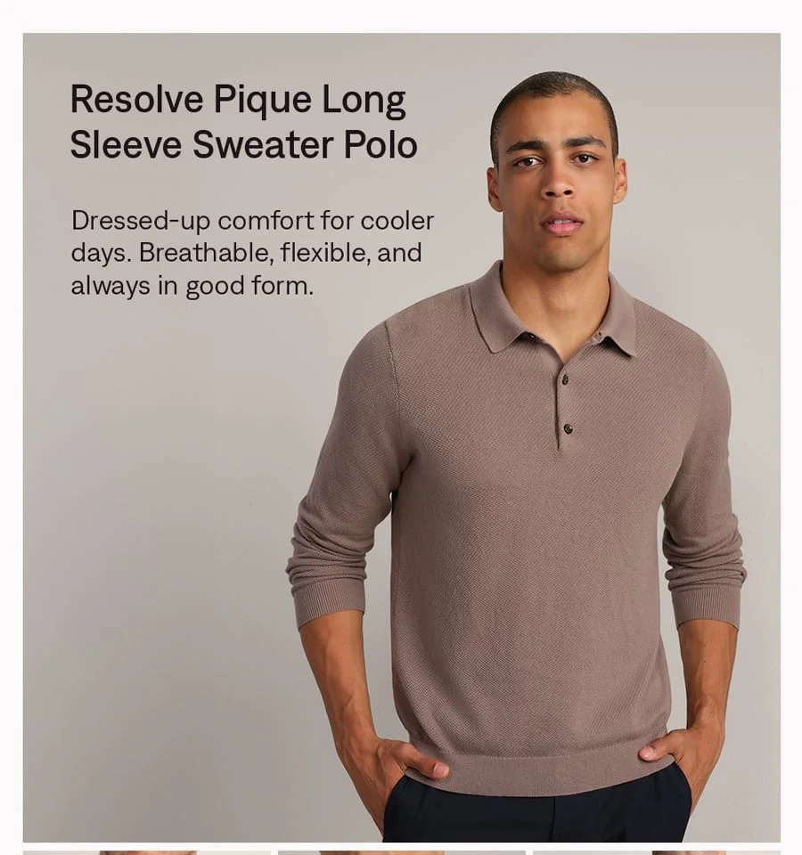 Resolve Pique Long Sleeve Sweater Polo