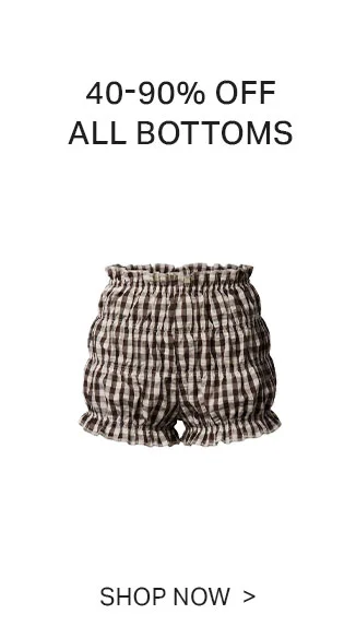 40-90% OFF ALL BOTTOMS! Brown & white gingham ruffled elastic waist shorts. Shop Now.