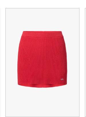 Denim Knit High-Waist Skirt