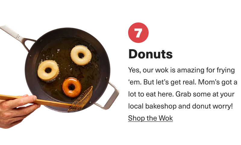 Donuts in a Misen wok.