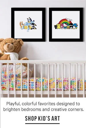 Playful, colorful favorites designed to brighten bedrooms and creative corners. - Shop Kid’s Art