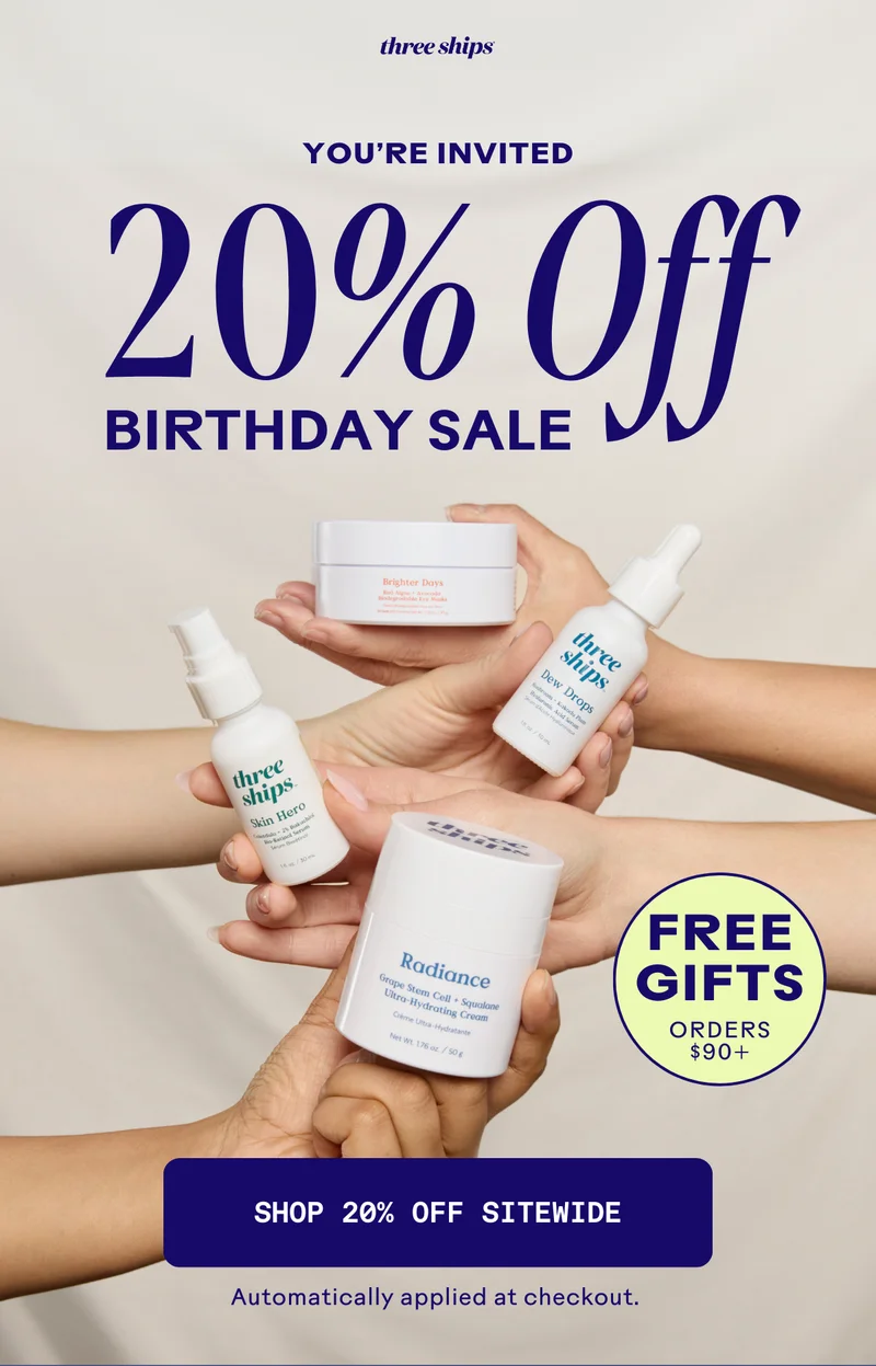 You're invited. 20% off Birthday Sale. Shop 20% off Sitewide.