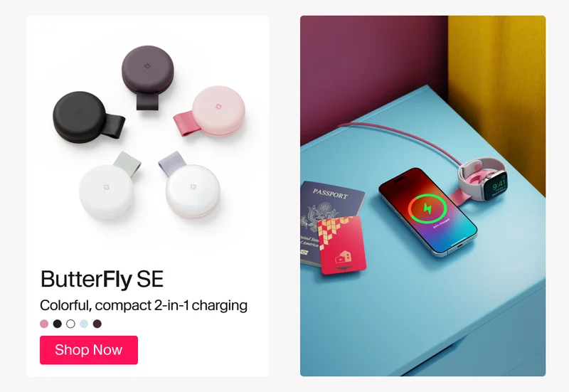 ButterFly SE 2-in-1 Qi2 Charger