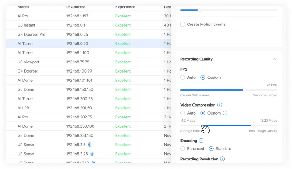 Advanced Bitrate Tuning Controls