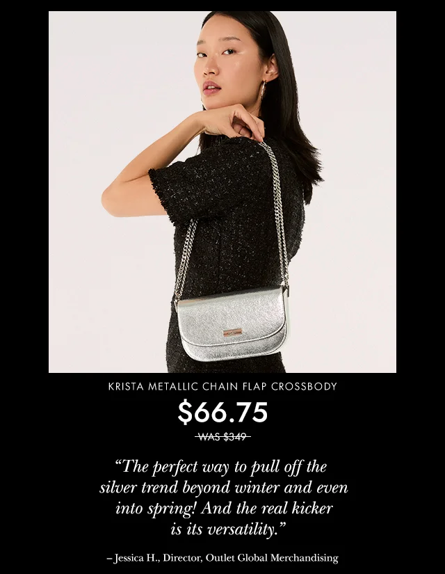 KRISTA METALLIC CHAIN FLAP CROSSBODY