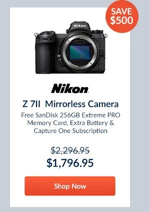 Nikon Z 7II  Mirrorless Camera  Includes FREE - Free SanDisk 256GB Extreme PRO Memory Card, Extra Battery & Capture One
