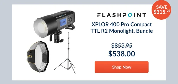 Flashpoint XPLOR 400 Pro Compact TTL R2 Monolight, Bundle