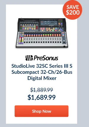 PreSonus StudioLive 32SC Series III S Subcompact 32-Ch/26-Bus Digital Mixer