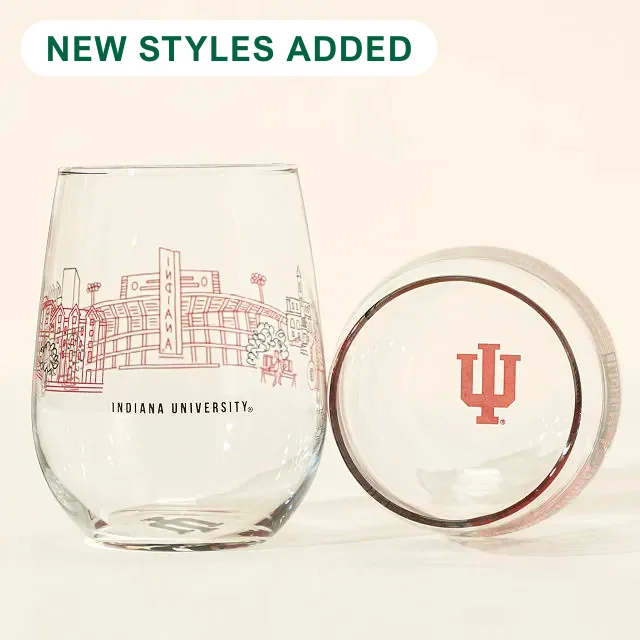 College Cityscape Wine Glasses - Set of 2