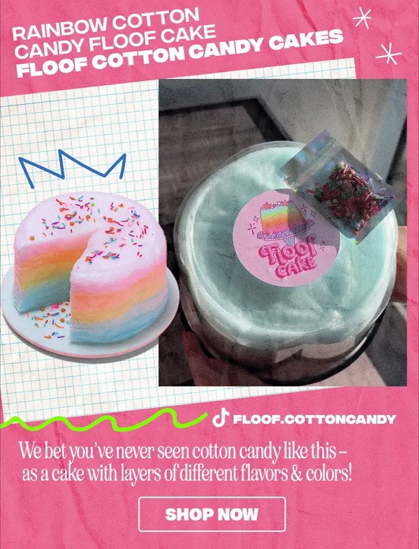Floof Cotton Candy Cakes
