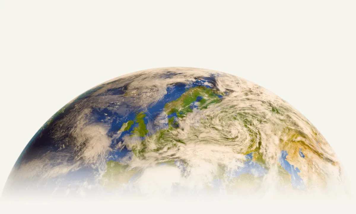 Sustainable learning habits – for life. Image of earth with lesson that reads "Describe your home"