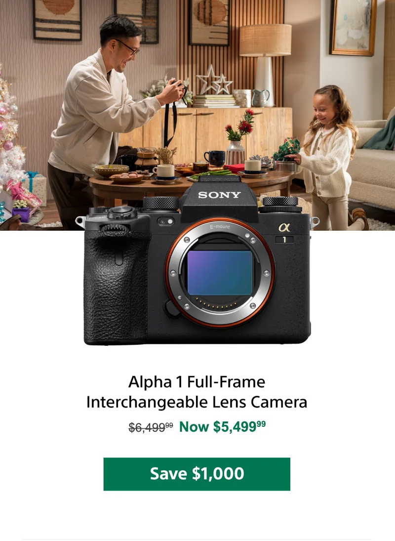 Alpha 1 Full-Frame Interchangeable Lens Camera | Save $1,000