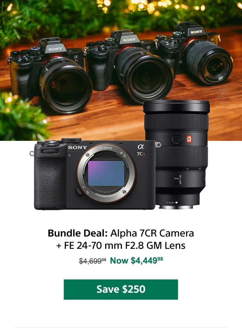 Bundle Deal: Alpha 7CR Camera + FE 24-70 mm F2.8 GM Lens | Save $250