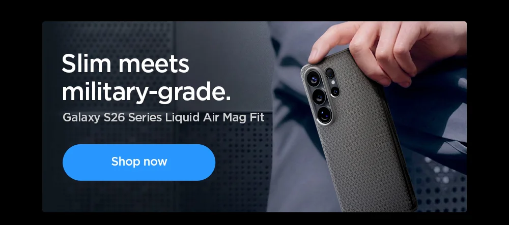 Shop Galaxy S26 series Liquid Air Mag Fit: Slim meets military-grade.