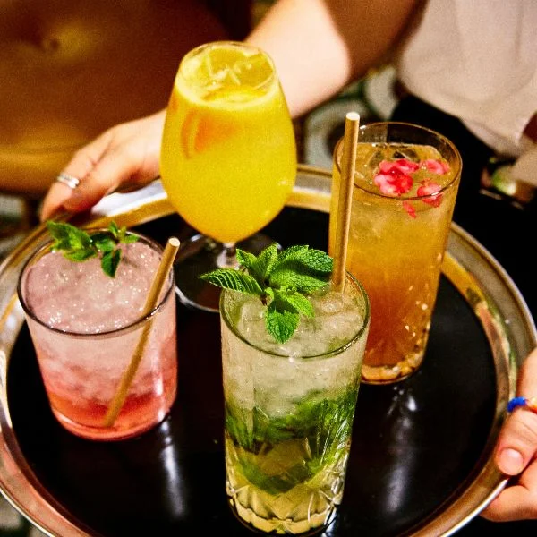 Tray of cocktails