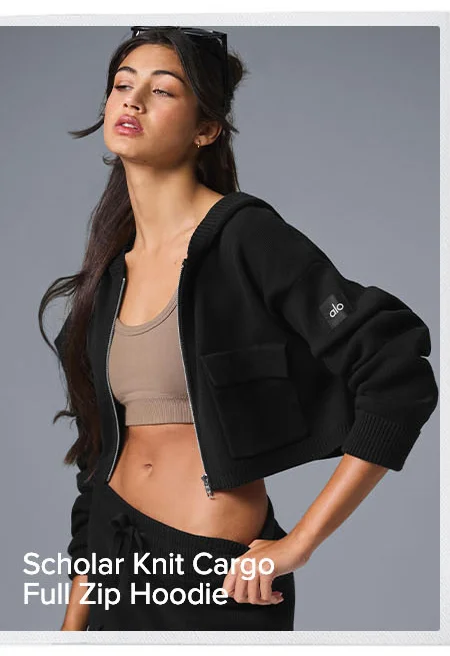 SCHOLAR KNIT CARGO FULL ZIP HOODIE